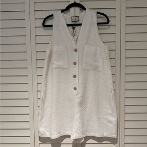 NWT Tuckernuck White Textured Myla Romper size Medium